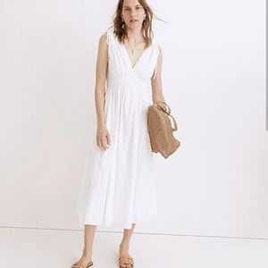 Madewell Sophia smocked midi dress in windowpane